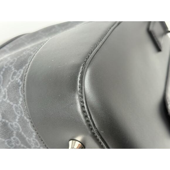 Gucci Large Savoy Duffle Bag GG Supreme Monogram Grey/Black Calfskin Trim - Picture 7 of 16